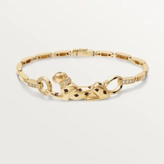 Náramek Panthere De Cartier – žluté zlato, lak, diamant, tsavoritový granát, onyx – Cartier