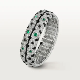 Náramek Panthere De Cartier, smaragd, pavé