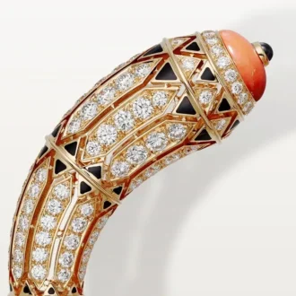 Náramek z kolekce High Jewelry – růžové zlato, korál, onyx, černý lak, diamanty – Cartier