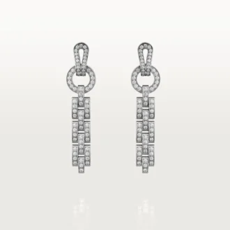 Náušnice Agrafe – bílé zlato, diamanty – Cartier