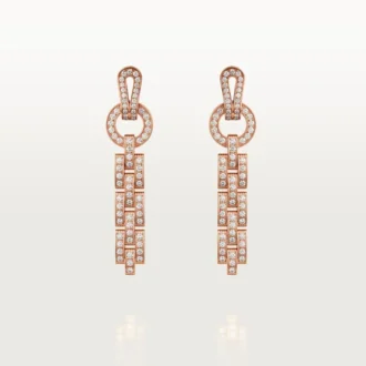 Náušnice Agrafe – růžové zlato, diamanty – Cartier
