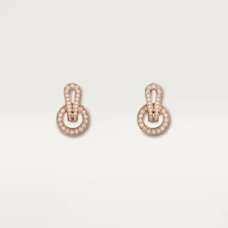 Náušnice Agrafe – růžové zlato, diamanty – Cartier
