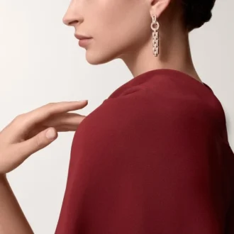 Náušnice Agrafe – růžové zlato, diamanty – Cartier