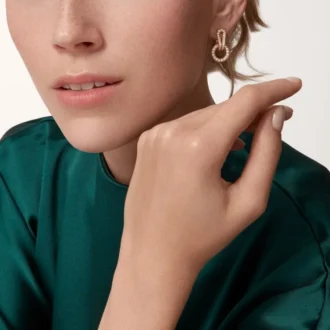 Náušnice Agrafe – růžové zlato, diamanty – Cartier