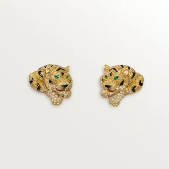 Náušnice Faune Et Flore De Cartier, žluté, oranžové a hnědé diamanty, pavé
