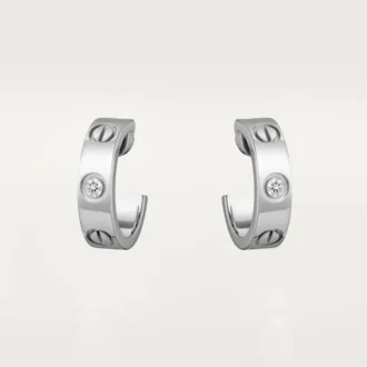 Náušnice Love, 2 diamanty – bílé zlato, diamanty – Cartier