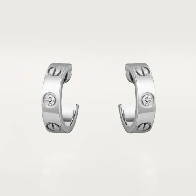Náušnice Love, 2 diamanty – bílé zlato, diamanty – Cartier