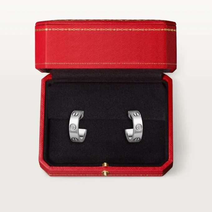 Náušnice Love, 2 diamanty – bílé zlato, diamanty – Cartier