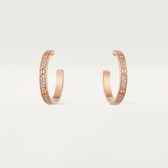 Náušnice Love – růžové zlato, diamanty – Cartier