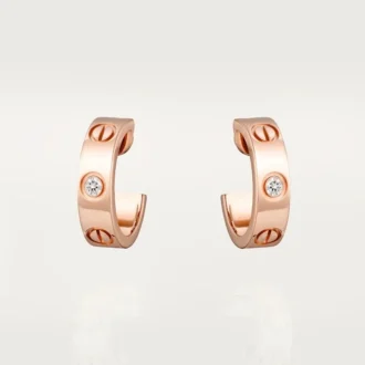 Náušnice Love – růžové zlato, diamanty – Cartier