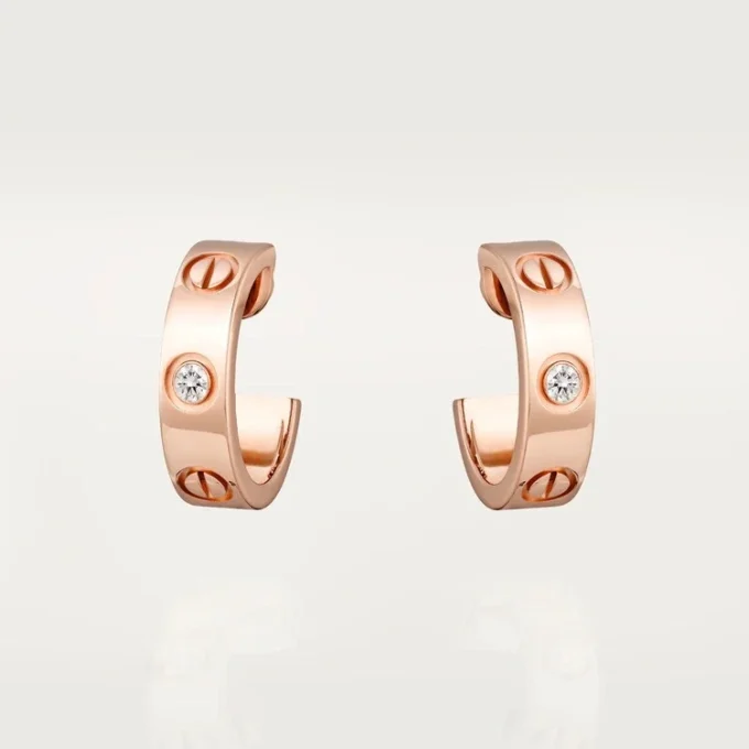 Náušnice Love – růžové zlato, diamanty – Cartier