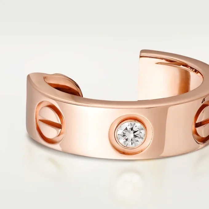 Náušnice Love – růžové zlato, diamanty – Cartier
