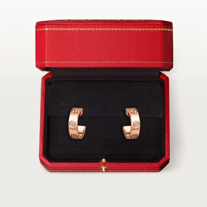 Náušnice Love – růžové zlato, diamanty – Cartier