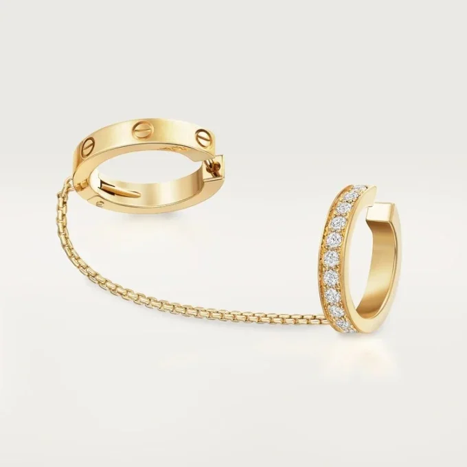 Náušnice Love Single, Multiwear, s polopavé