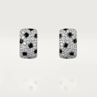 Náušnice Panthere De Cartier – bílé zlato, onyx, diamanty – Cartier