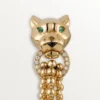 Náušnice Panthere De Cartier – žluté zlato, diamanty, tsavoritové granáty, onyx – Cartier