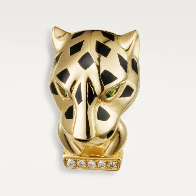 Náušnice Panthere De Cartier – žluté zlato, lak, diamanty, tsavoritové granáty, onyx – Cartier