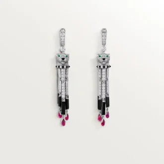 Náušnice Panthere De Cartier, rubín, velký model, pavé