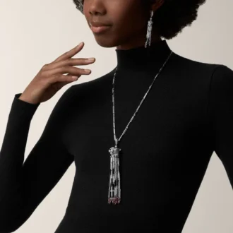 Náušnice Panthere De Cartier, rubín, velký model, pavé