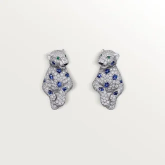 Náušnice Panthere De Cartier, safíry, pavé