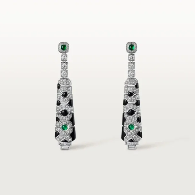 Náušnice [Sur]Naturel – bílé zlato, smaragdy, onyx, diamanty – Cartier