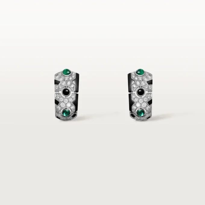 Náušnice [Sur]Naturel – bílé zlato, smaragdy, onyx, diamanty – Cartier