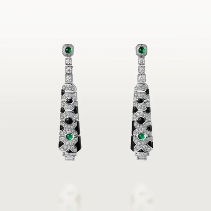 Náušnice [Sur]Naturel – bílé zlato, smaragdy, onyx, diamanty – Cartier