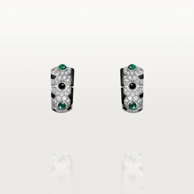 Náušnice [Sur]Naturel – bílé zlato, smaragdy, onyx, diamanty – Cartier