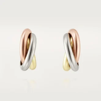 Náušnice Trinity Hoop z trojbarevného zlata | Cartier Us