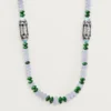 Šperkový náhrdelník – bílé zlato, chalcedon, skarn, tyrkys, černý lak, diamanty – Cartier