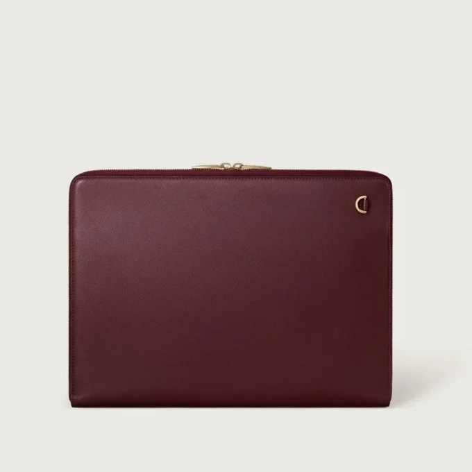 Portfolio, Must De Cartier – vínová telecí kůže, zlaté provedení – Cartier