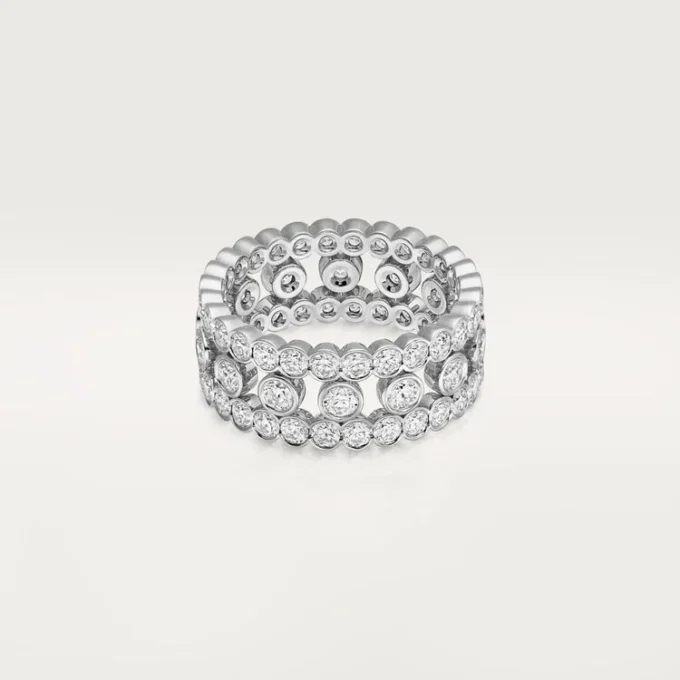 Prsten Broderie De Cartier, třířadý, diamanty
