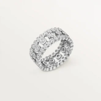 Prsten Broderie De Cartier, třířadý, diamanty