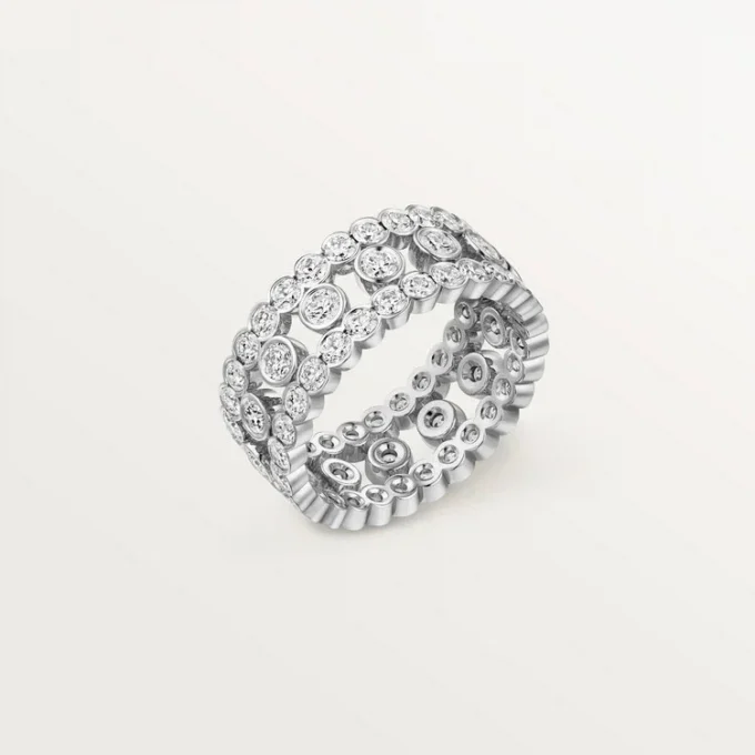 Prsten Broderie De Cartier, třířadý, diamanty