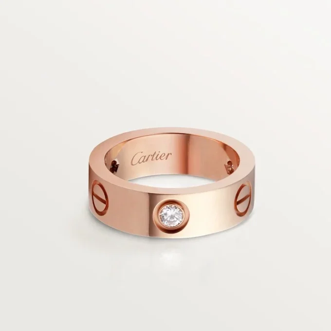 Prsten Love, 3 diamanty – růžové zlato, diamanty – Cartier
