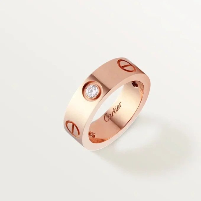 Prsten Love, 3 diamanty – růžové zlato, diamanty – Cartier
