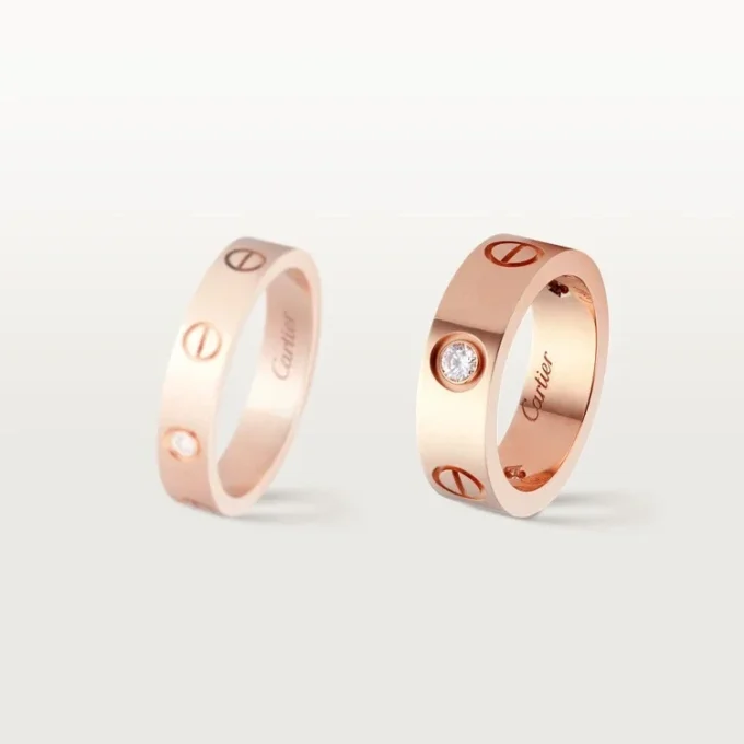 Prsten Love, 3 diamanty – růžové zlato, diamanty – Cartier