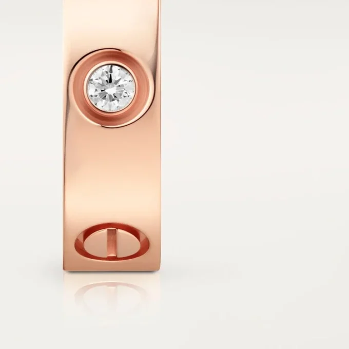 Prsten Love, 3 diamanty – růžové zlato, diamanty – Cartier