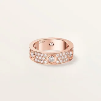 Prsten Love, klasický model, s pavé, 6 diamantů