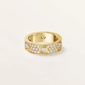 Prsten Love, klasický model, s pavé, 6 diamantů