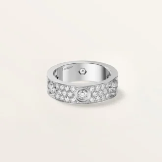 Prsten Love, klasický model, s pavé, 6 diamantů
