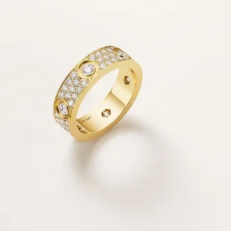 Prsten Love, klasický model, s pavé, 6 diamantů