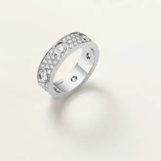Prsten Love, klasický model, s pavé, 6 diamantů
