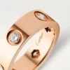 Prsten Love – růžové zlato, diamanty – Cartier