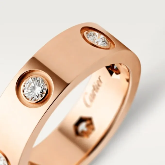 Prsten Love – růžové zlato, diamanty – Cartier