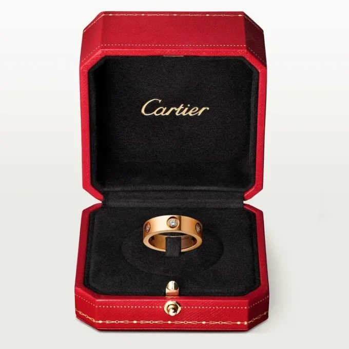 Prsten Love – růžové zlato, diamanty – Cartier