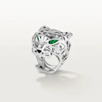 Prsten Panthere De Cartier – bílé zlato bez rhodiování, tsavoritové granáty, onyx – Cartier