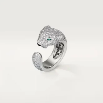 Prsten Panthere De Cartier – bílé zlato, diamanty, smaragdy, onyx – Cartier
