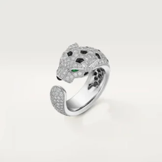 Prsten Panthere De Cartier – bílé zlato, smaragdy, onyx, diamanty – Cartier