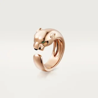 Prsten Panthere De Cartier – růžové zlato, tsavoritové granáty, onyx – Cartier
